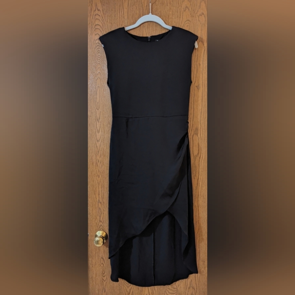 Express Asymmetrical Midi Dress in Black, Size Small